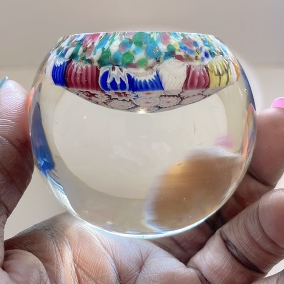Millefiori Art Glass Paperweight Dome - Picture 6 of 8